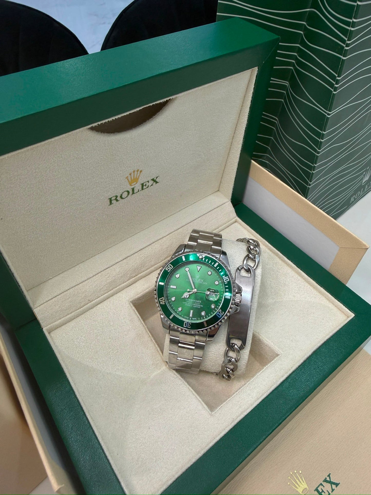 Rolex Submariner Con Caja Original Y Pulsera De Regalo