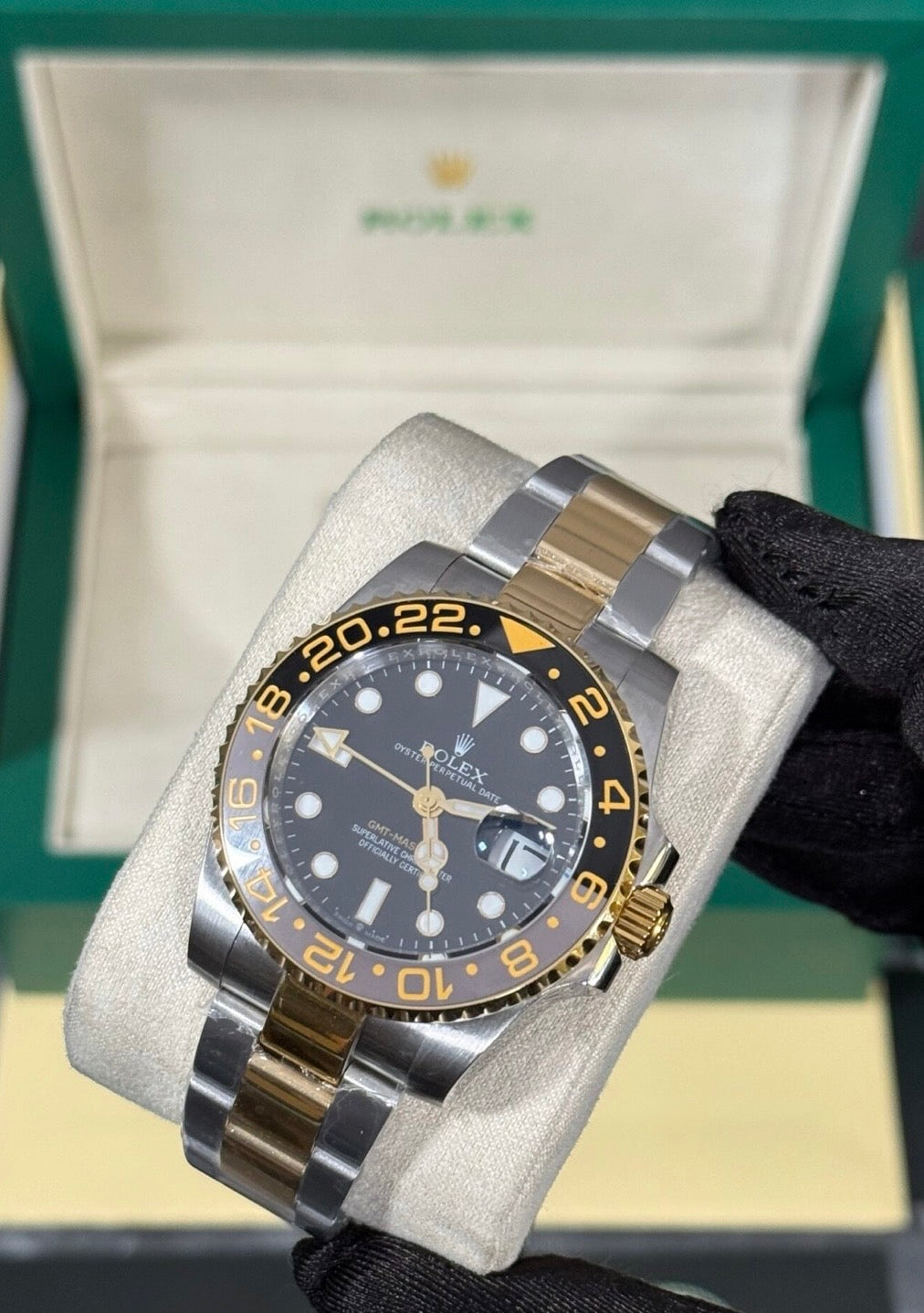 Rolex Gmt Oro/Plata Esfera Negra