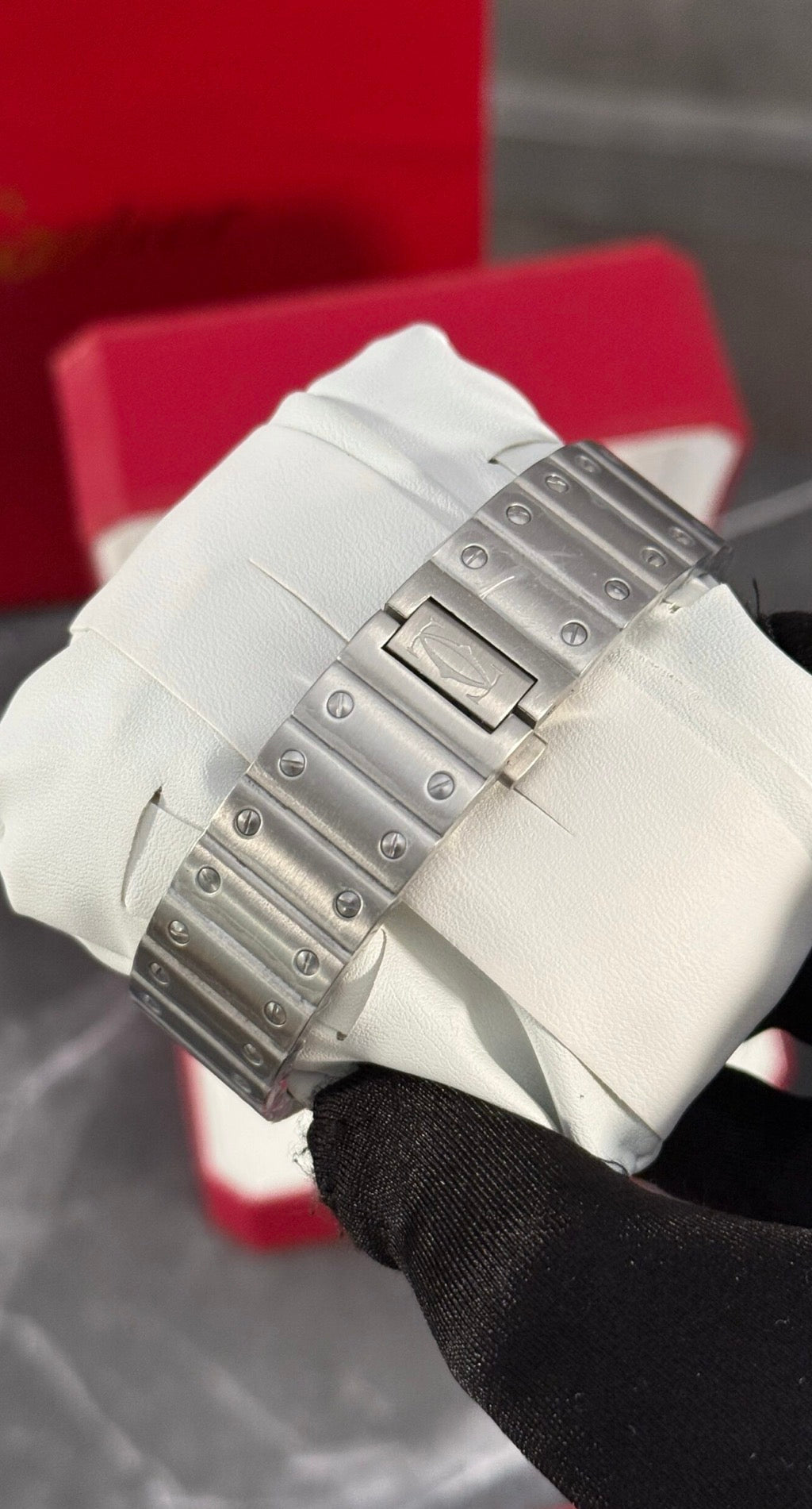 Cartier Santos Plata Esfera Azul