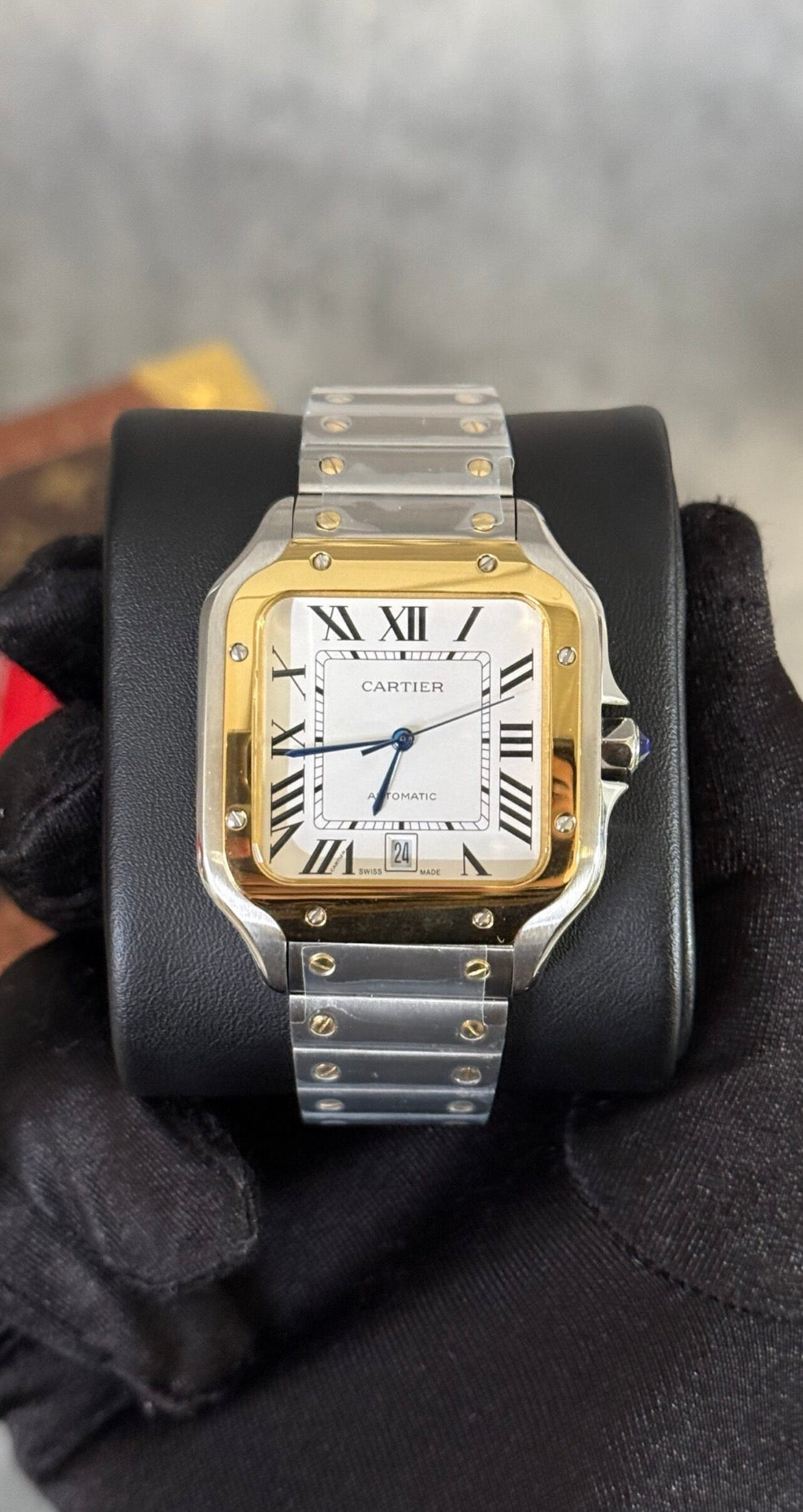 Cartier Oro / Plata Esfera Blanca