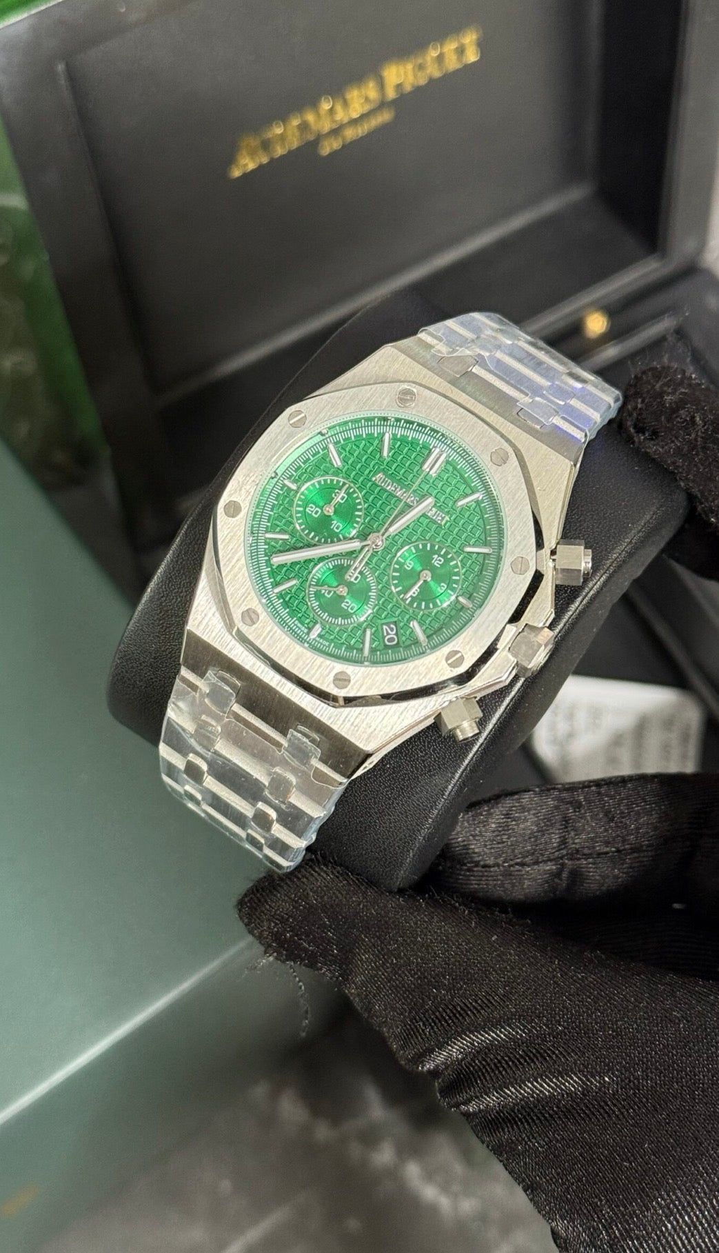 AP Royal Oak Plata Esfera Verde Super Clon