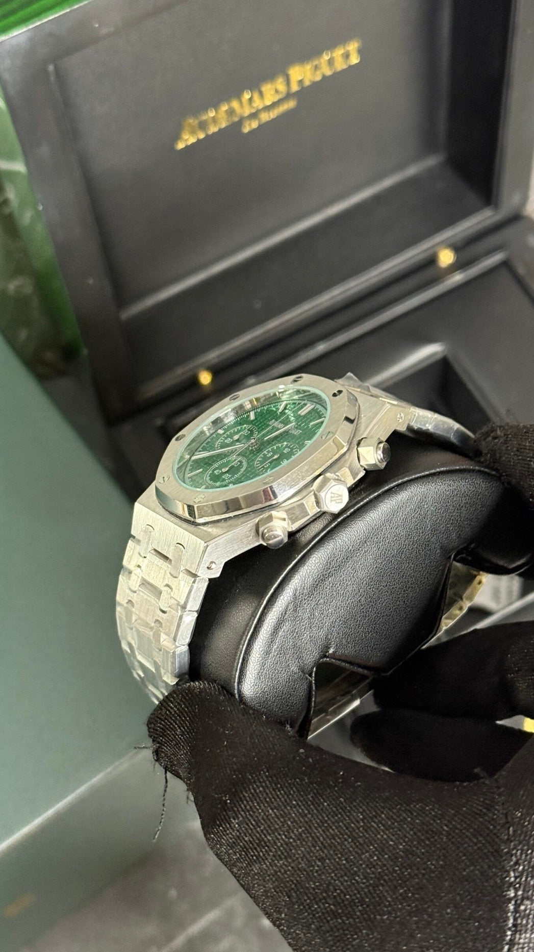 AP Royal Oak Plata Esfera Verde Super Clon