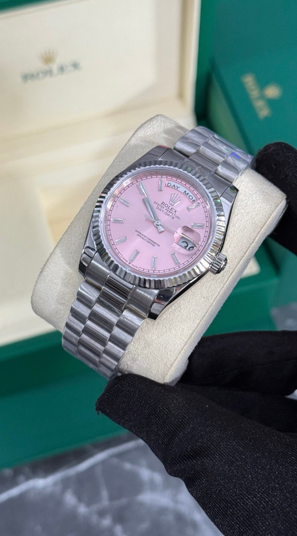 Rolex Day - Date Plata Esfera Rosa