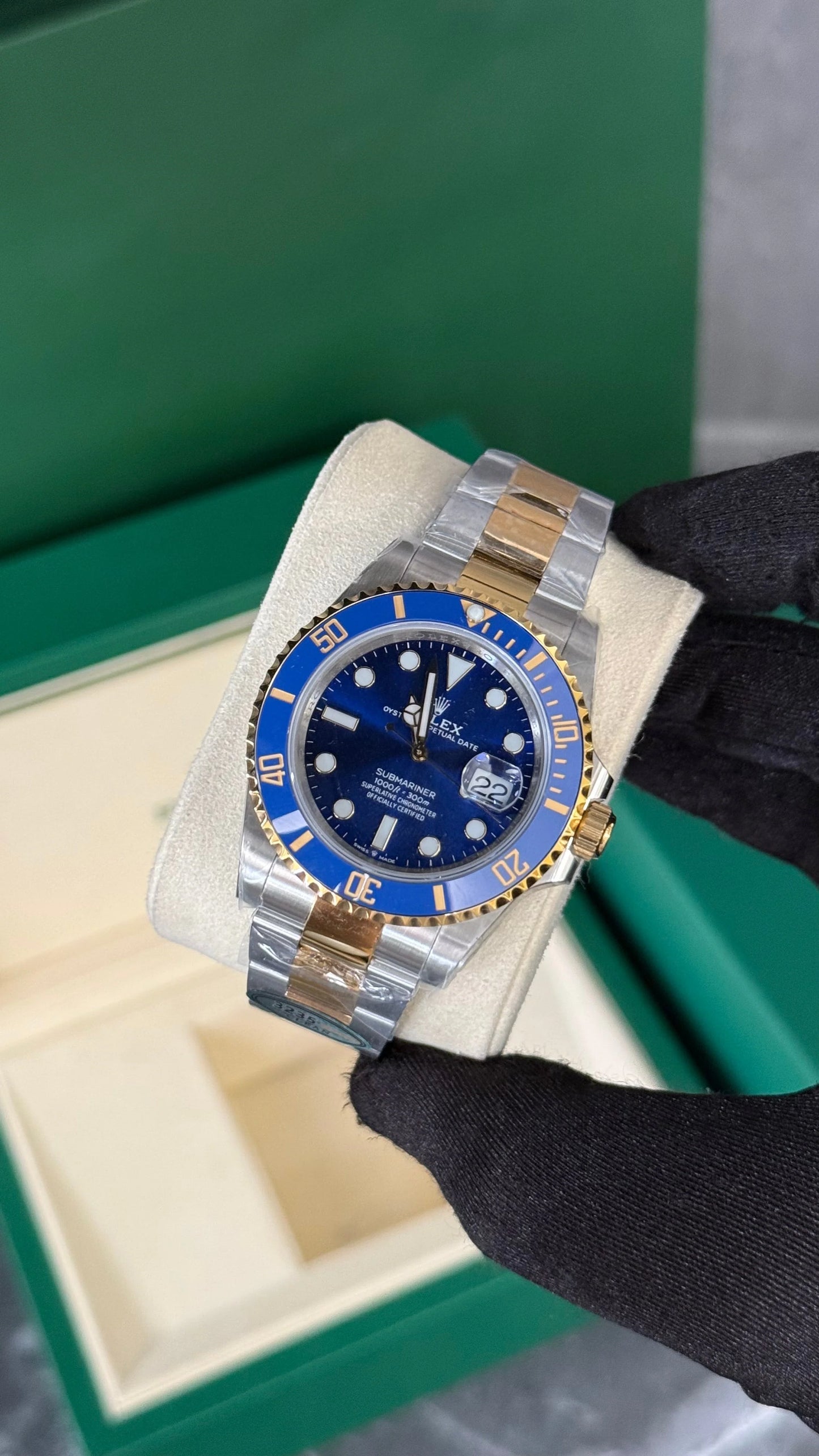 Rolex Submariner Azul / Oro Esfera Azul Super Clon