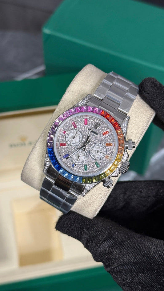 Rolex Daytona Rainbow Plata Esfera Diamantes
