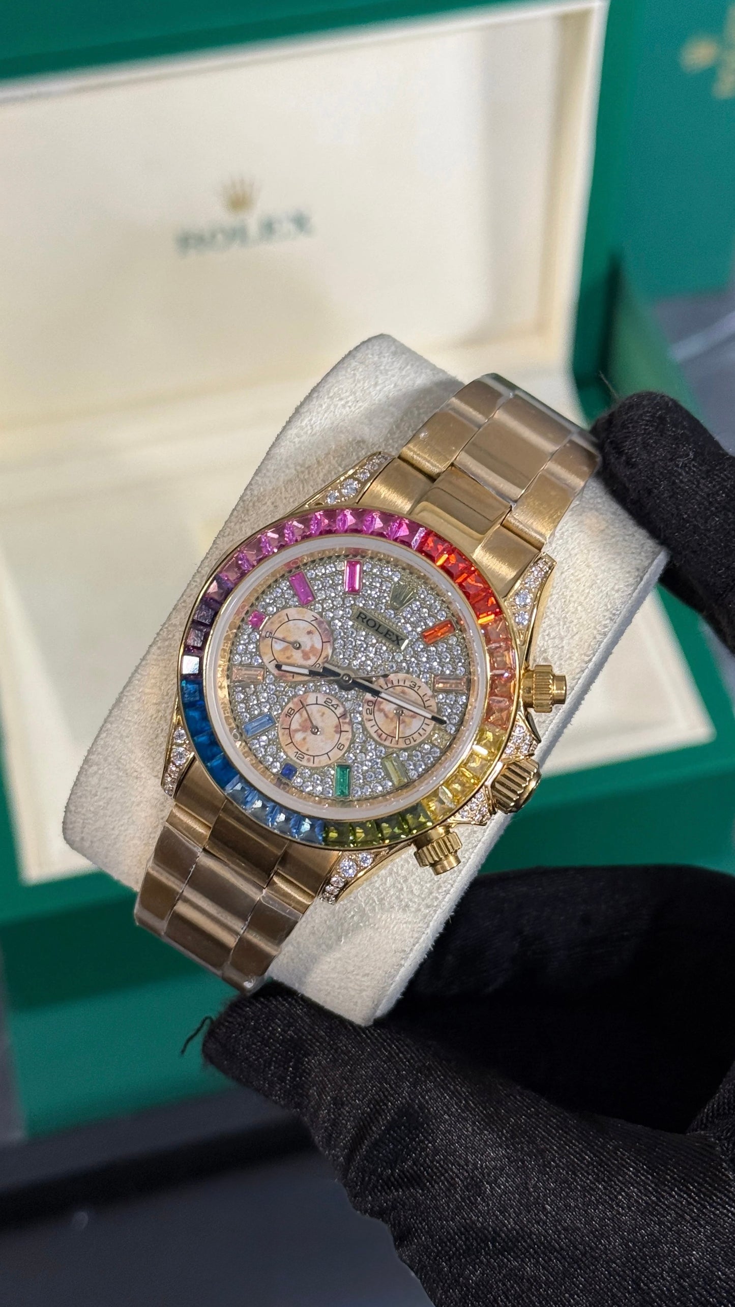 Rolex Rainbow Esfera Oro / Diamantes