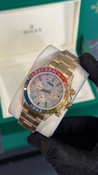 Rolex Rainbow Esfera Oro / Diamantes