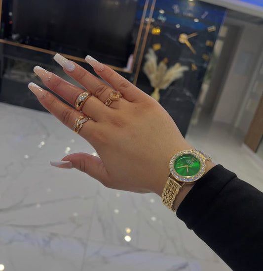 Rolex Mujer Esfera Verde Con Caja Original Y Pulsera De Regalo