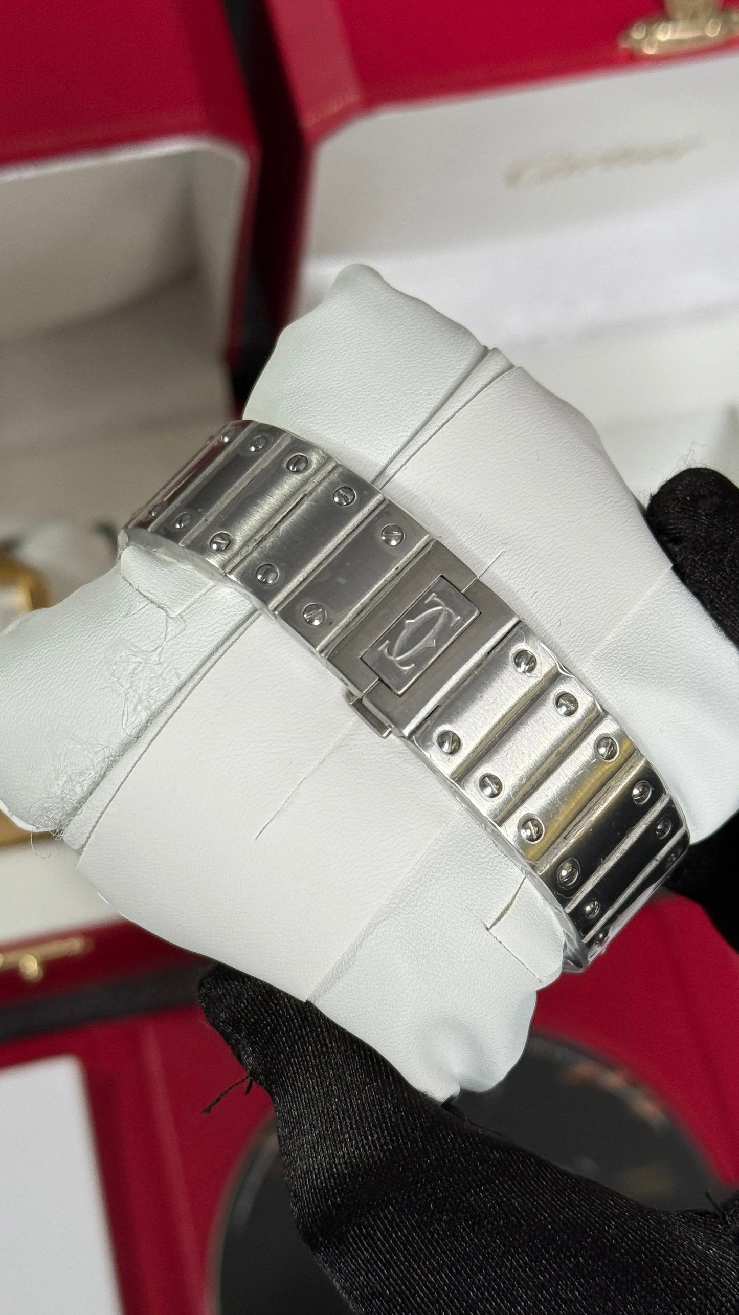 Cartier Santos Plata Esfera Marrón