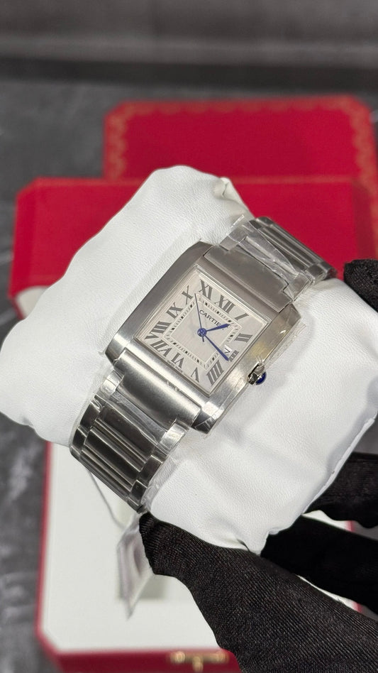 Cartier Tank Plata Esfera Blanca