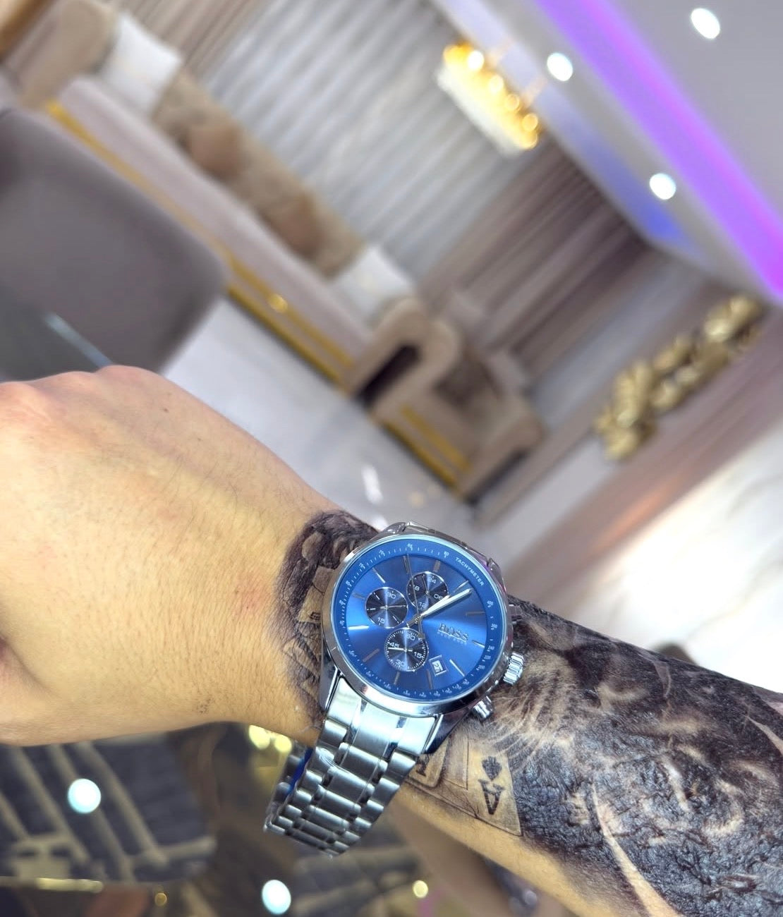 Hugo Boss Esfera Azul Con Caja Original Y Pulsera De Regalo