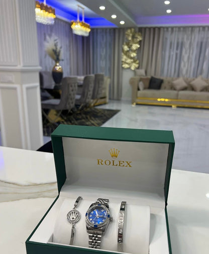 Rolex Datejust Esfera Azul Mujer Con Caja Original Y Pulsera De Regalo