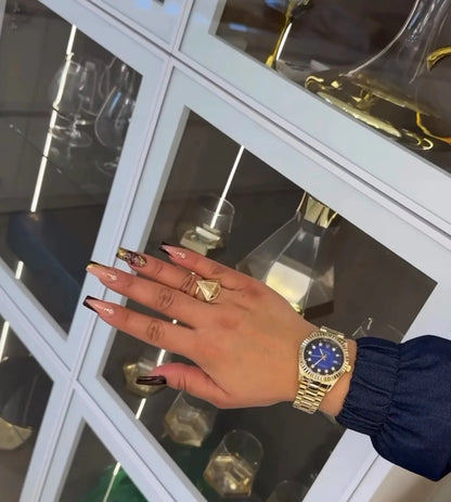 Rolex Esfera Azul Con Caja Original Y Pulsera De Regalo